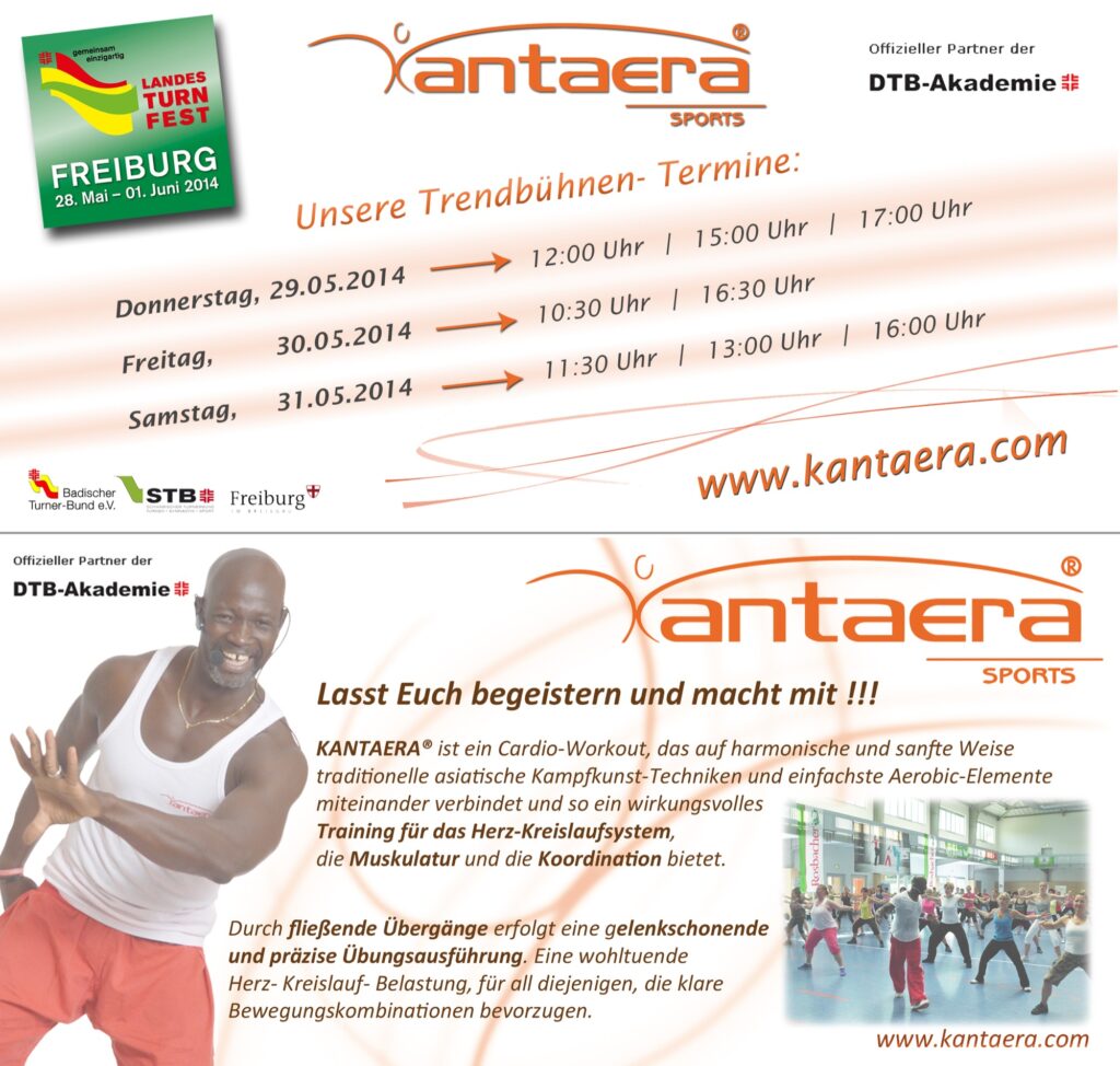 Flyer: KANTAERA® beim Landesturnfest Freiburg 2014